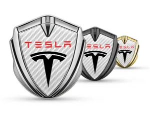 Tesla Emblem Car Badge Minimal Design Universal Fit
